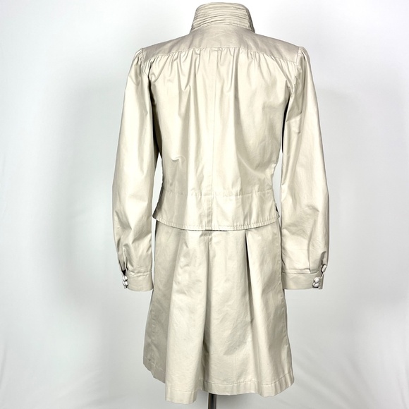 Vintage London Fog Maincoats Ruched Collar Tan Trench Coat Womens Size 12 - Picture 2 of 12